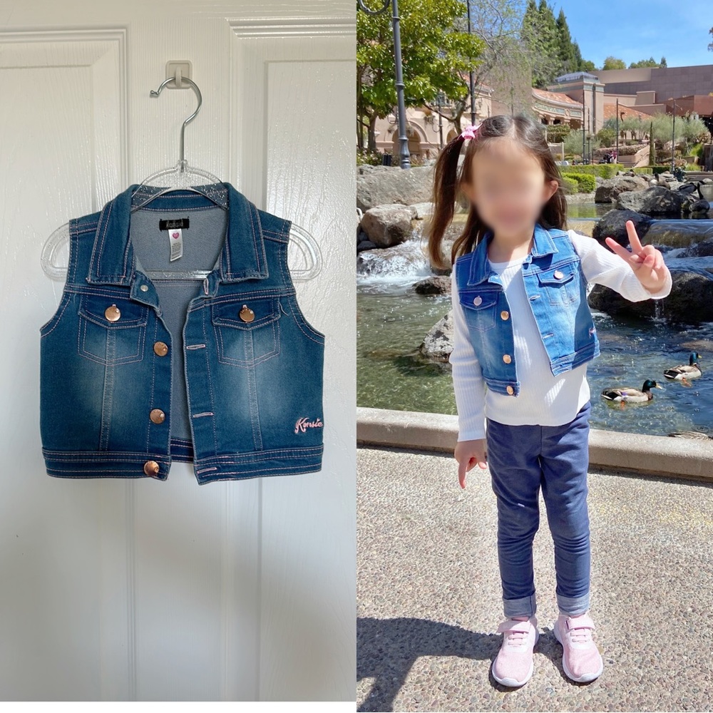 Little girl jean vest-like new
